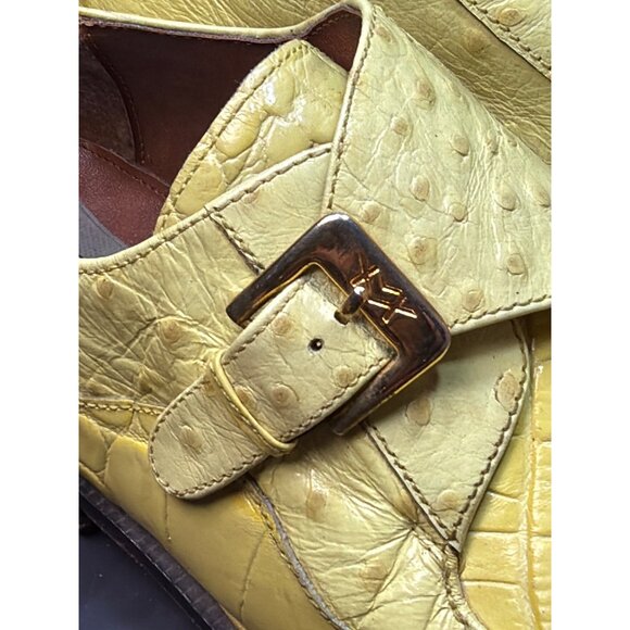 Marco Vicci Yellow Ostrich & Croc Leather Monk Strap Dress Shoes Size 8.5 main image 5